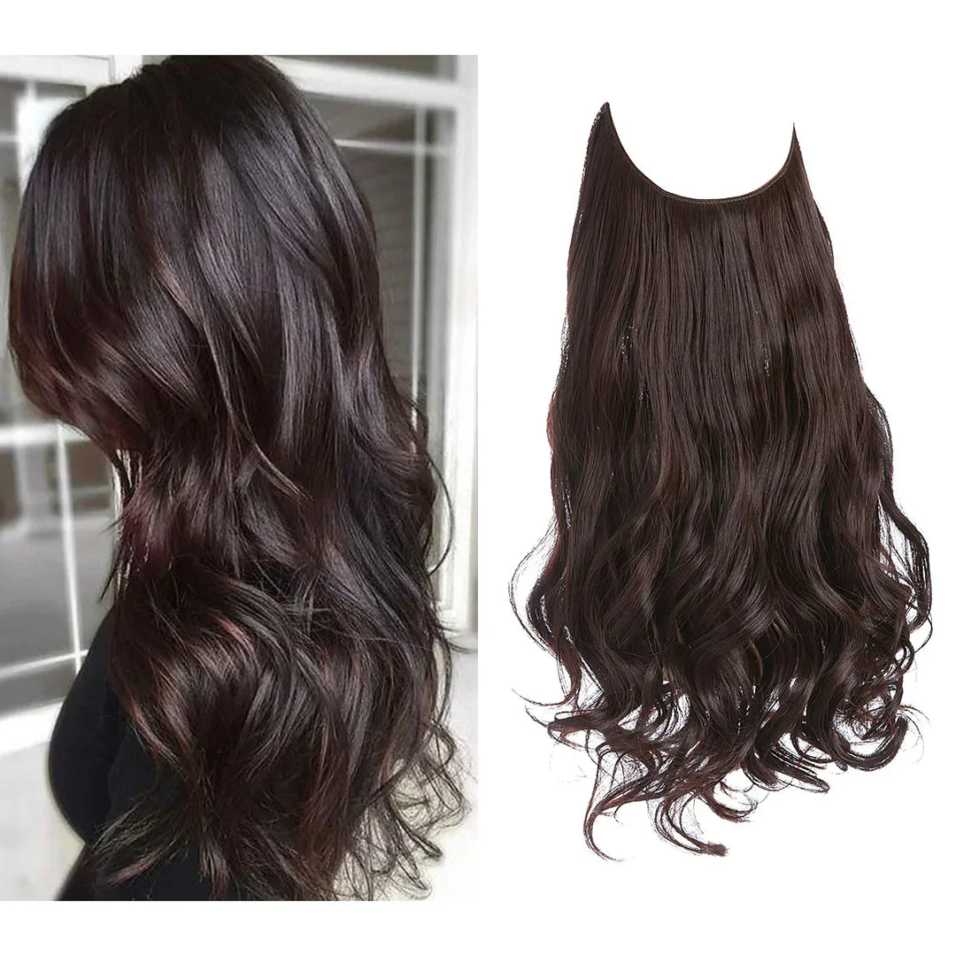 Bruine haarextensions voor dames, eenvoudig te bevestigen haaraccessoires
