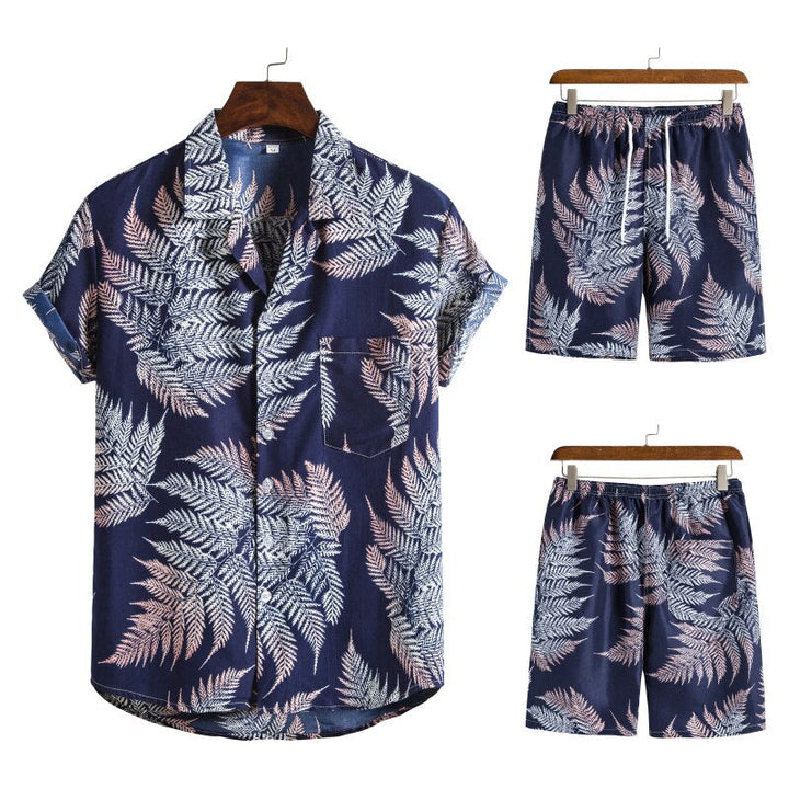 Trendy heren Hawaiian outfit, comfortabel en kleurrijk. Geschikt voor mannenmode lente/zomer.