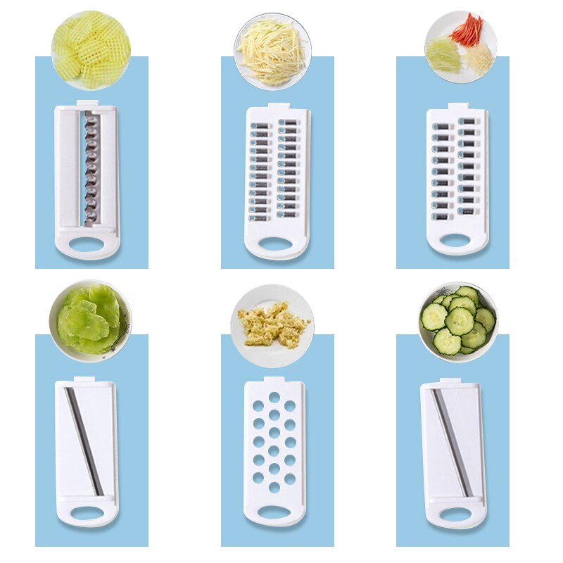 Ergonomische ChefEase multifunctionele snijder voor groenten; veilig en efficiënt snijden, raspen en hakken.