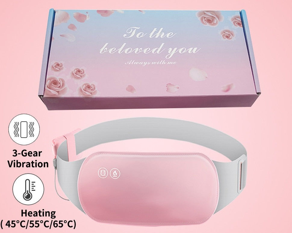 Roze elektrische buikverwarmer met mooie geschenkdoos en temperatuuraanduiding
