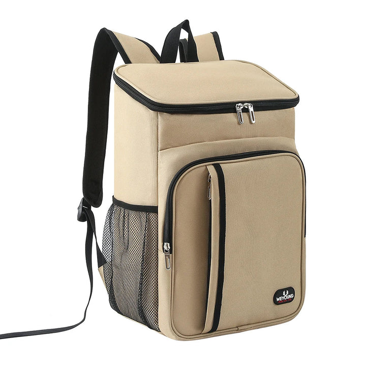 Zwarte Serin 18L thermo lunchtas, ideaal voor werk of picknick, houdt maaltijden vers en koel.
