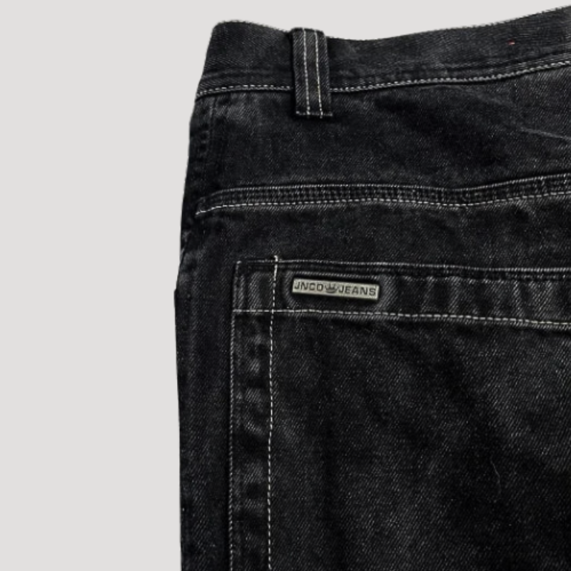 Zwarte baggy jeans met hoge taille en wijdvallende pijpen voor dames