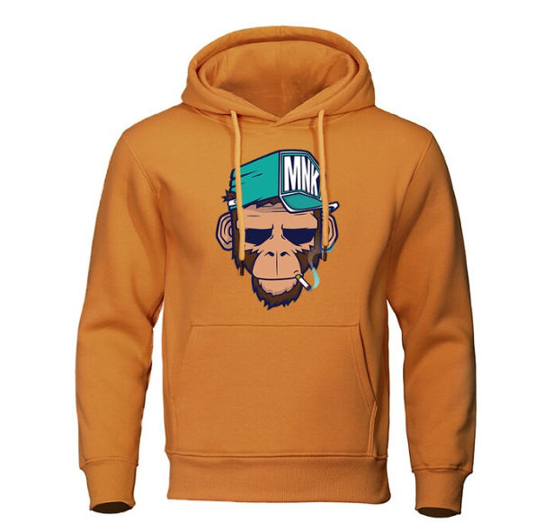 Stijlvolle heren sweatvest met apenprint, een uniek design dat comfort en casual mode combineert.