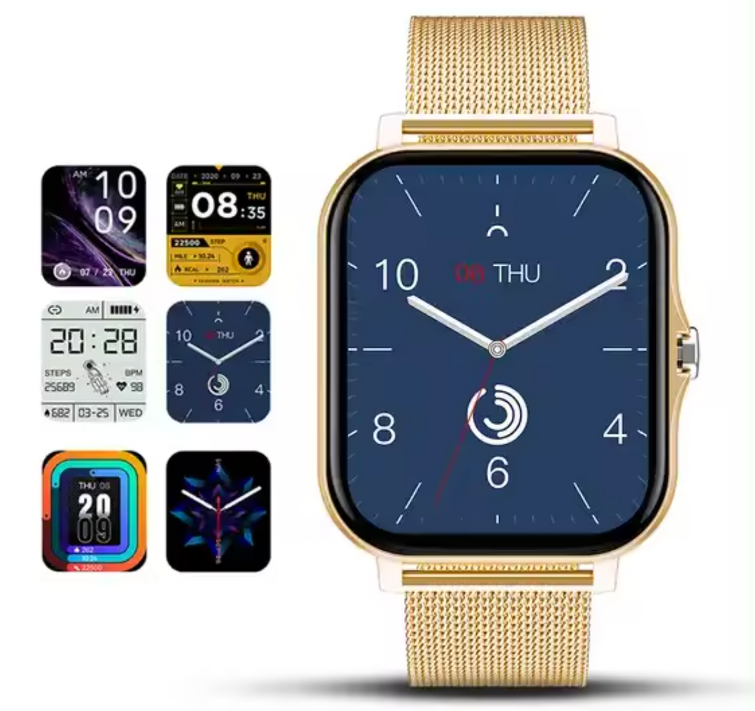 Actieve vrouw draagt stijlvolle dames smartwatch, meet stappen en calorieën tijdens training.