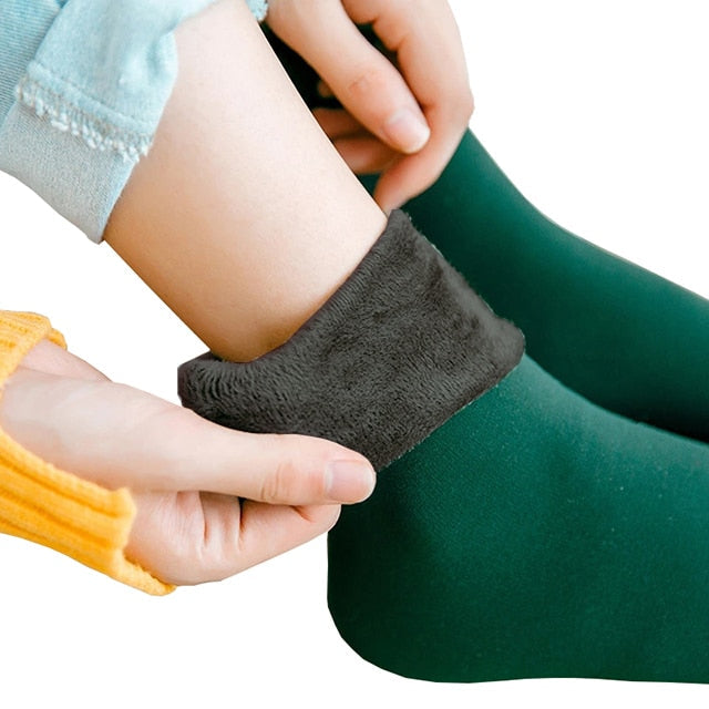 Zachte damesthenmosokken voor de winter met warme pluche voering
