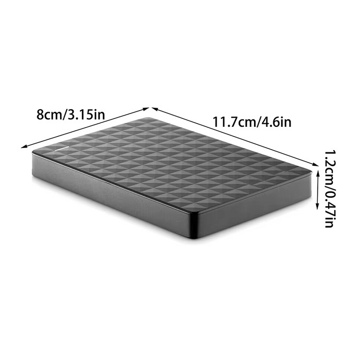 Externe harde schijf met 2TB opslagruimte en USB 3.0 voor al je bestanden en snelle overdracht.