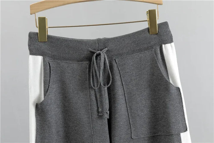 Modieus grijs dames trainingspak, ideale kleding voor de winter