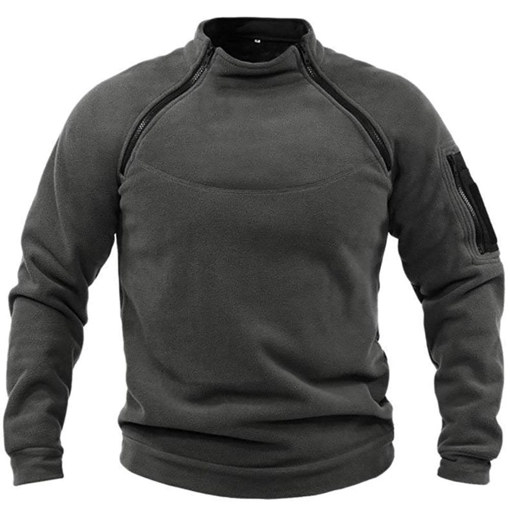 Donkergrijze tactische outdoor trui voor heren