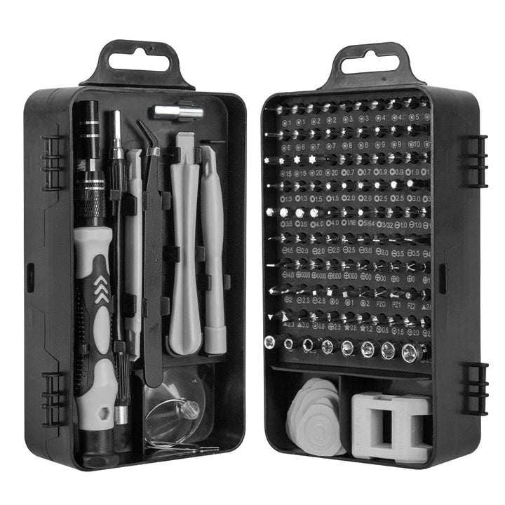 Professionele ProFix 115-in-1 reparatieset met magnetische precisie schroevendraaiers voor fijne techniek.