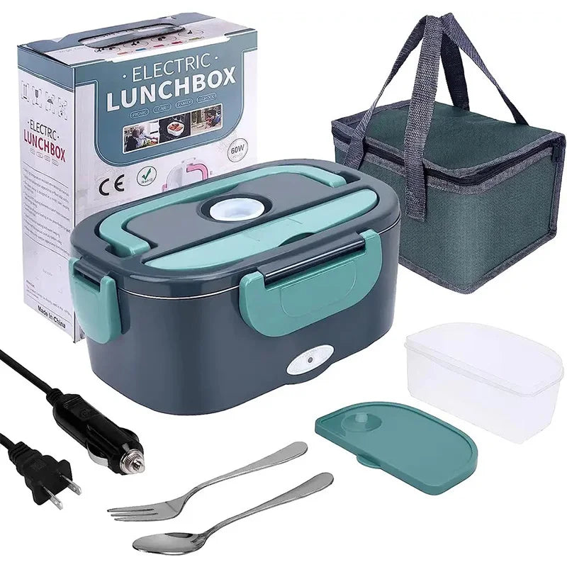 Lekvrije elektrische lunchbox voor auto en kantoor. Houd je maaltijd warm met deze handige draagbare voedselverwarmer.