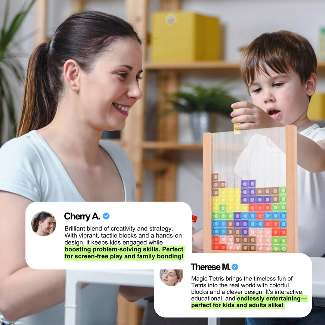 Duurzaam houten tetris spel en familiespel als leuk cadeau voor kinderen