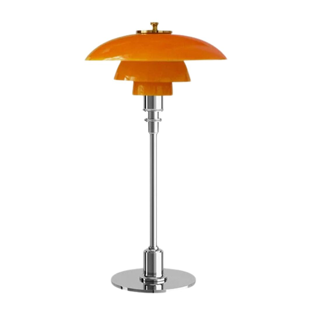 Minimalistische Noordse LED tafellamp, glas en metaal, een chic woonaccessoire.