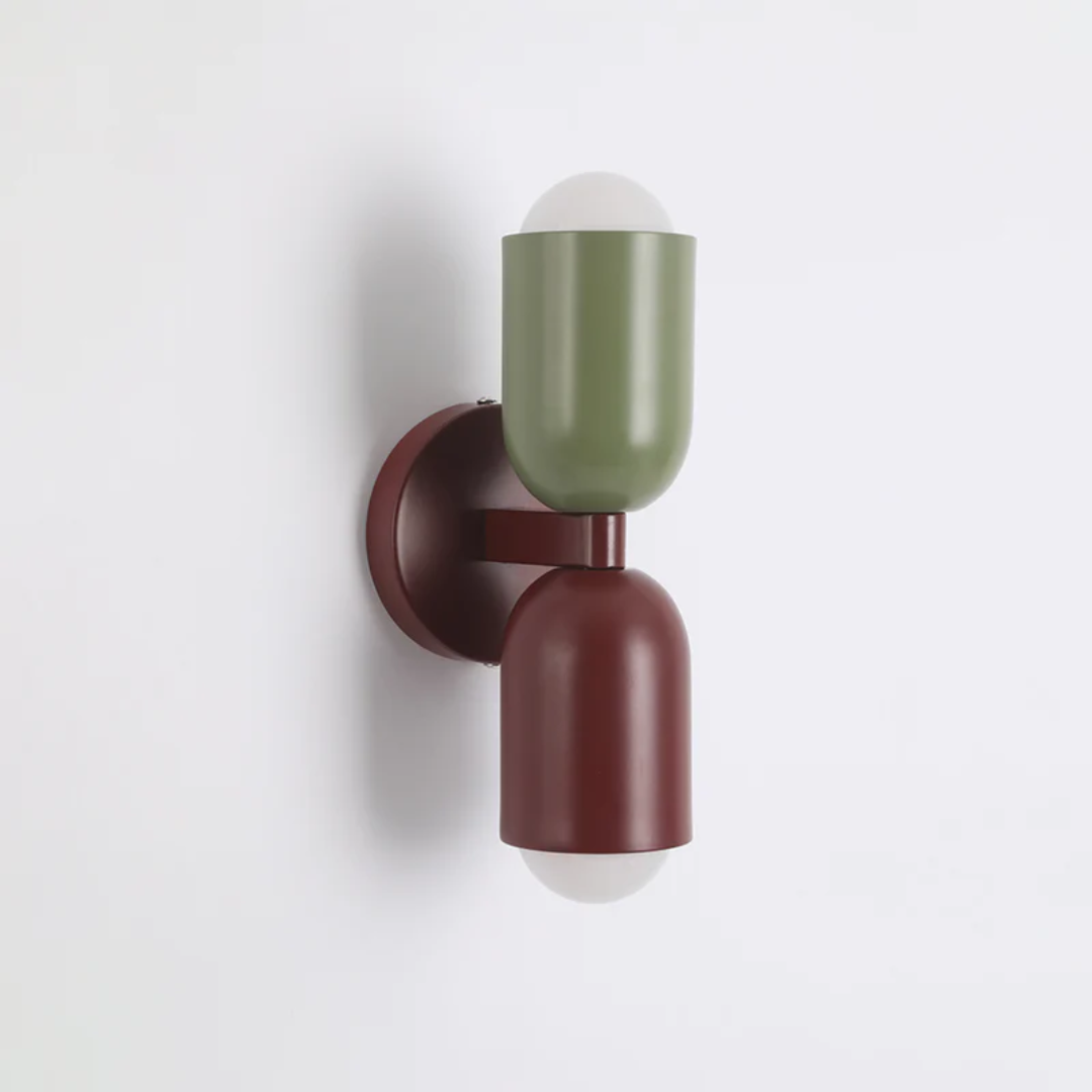 Rood en groen ColorWave design wandlamp met warmwitte LED verlichting