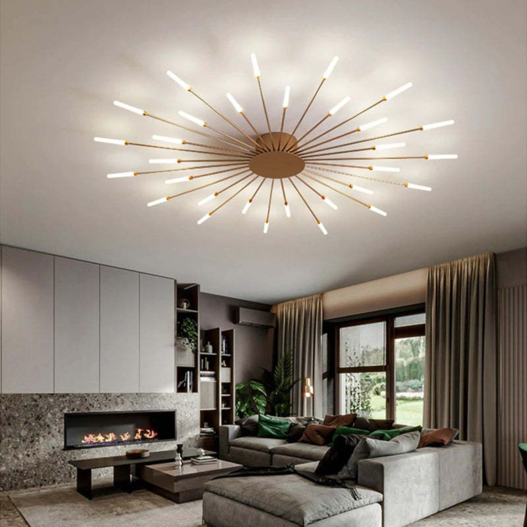 Stijlvolle zwarte plafondlamp met moderne LED strips