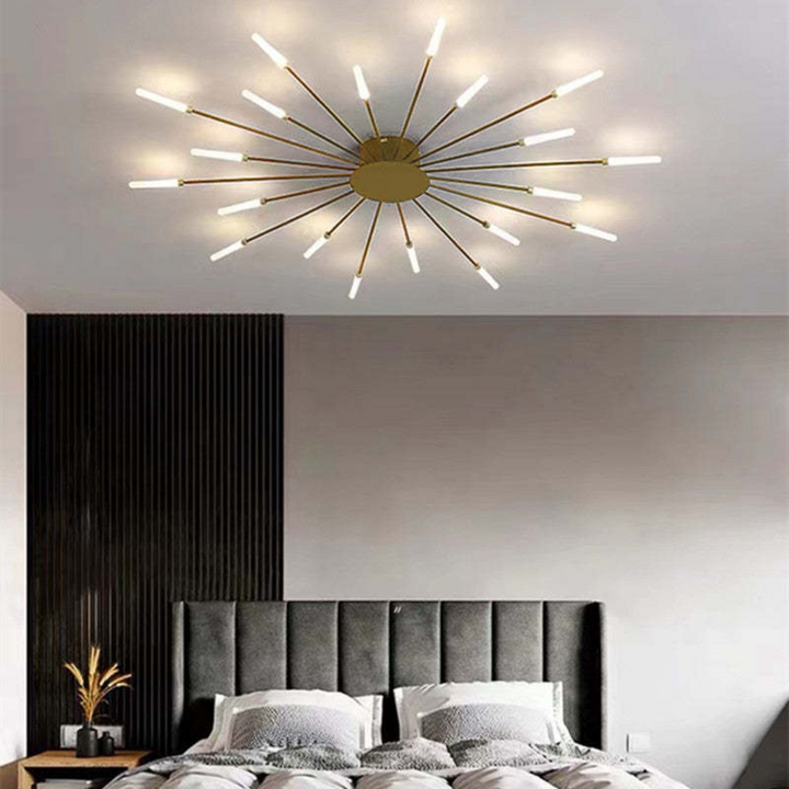 Grote zwarte LED lamp voor modern interieur en sfeer