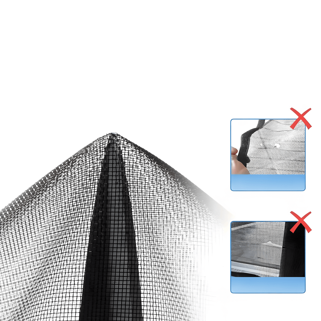 Overzicht van de verschillende beschikbare maten van het magnetische muggennet.