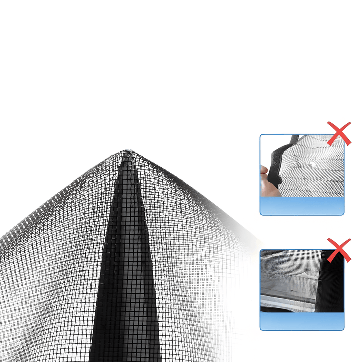 Overzicht van de verschillende beschikbare maten van het magnetische muggennet.
