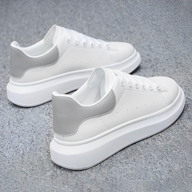 Moderne heren sneakers voor urban stijl, comfortabele witte casual schoenen van zacht materiaal