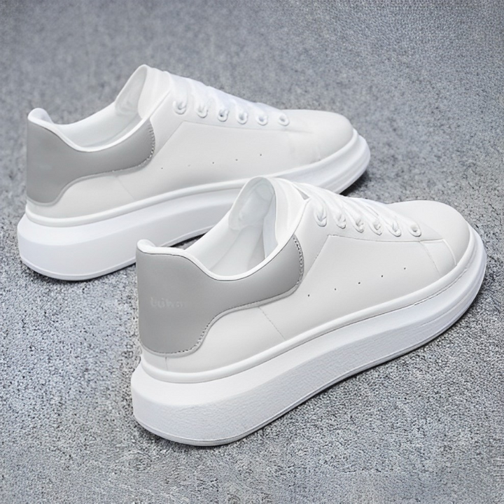 Moderne heren sneakers voor urban stijl, comfortabele witte casual schoenen van zacht materiaal