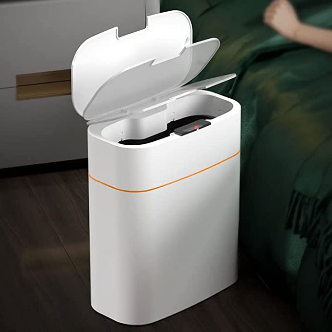 Moderne grijze slimme prullenbak 13L. Automatische sensor voor hygiënisch afval weggooien in huis & tuin.
