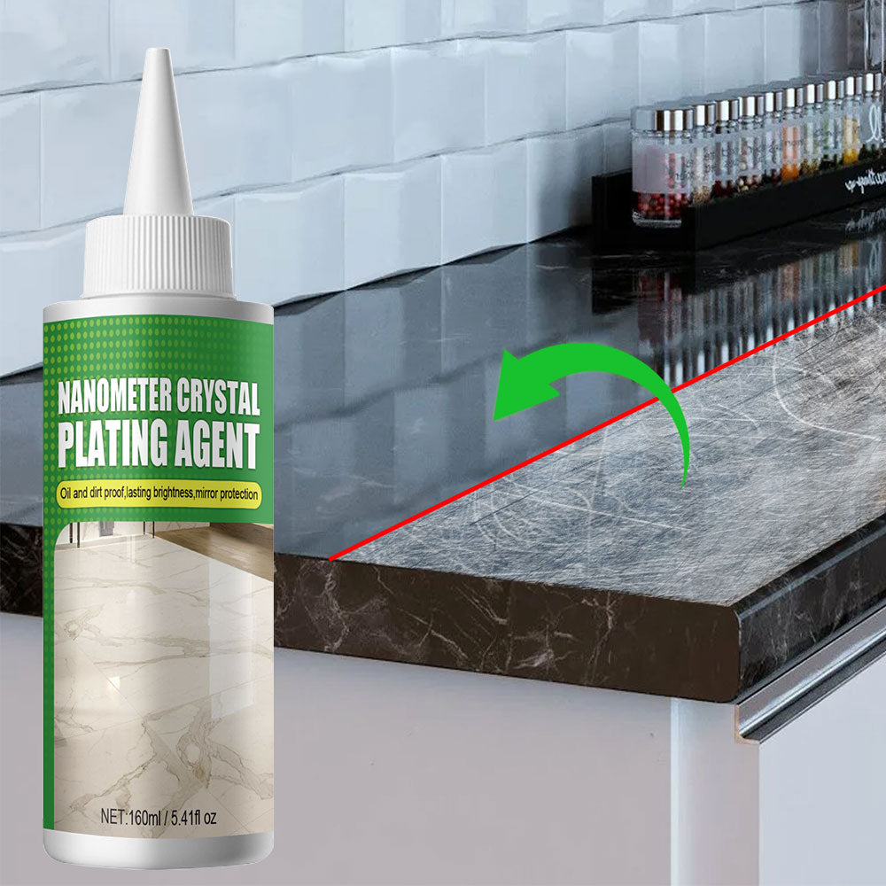 Hoogglans steencoating met nanotechnologie voor optimale bescherming van marmeren en granieten oppervlakken.