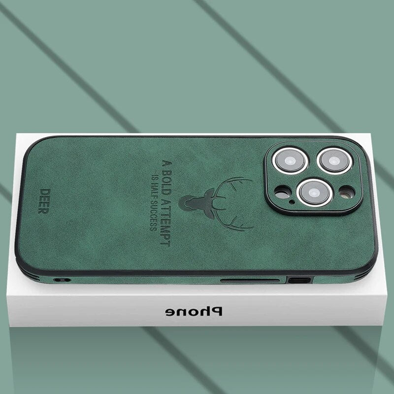 Jetzwart leren iPhone hoesje, ultieme bescherming en onopvallende stijl.