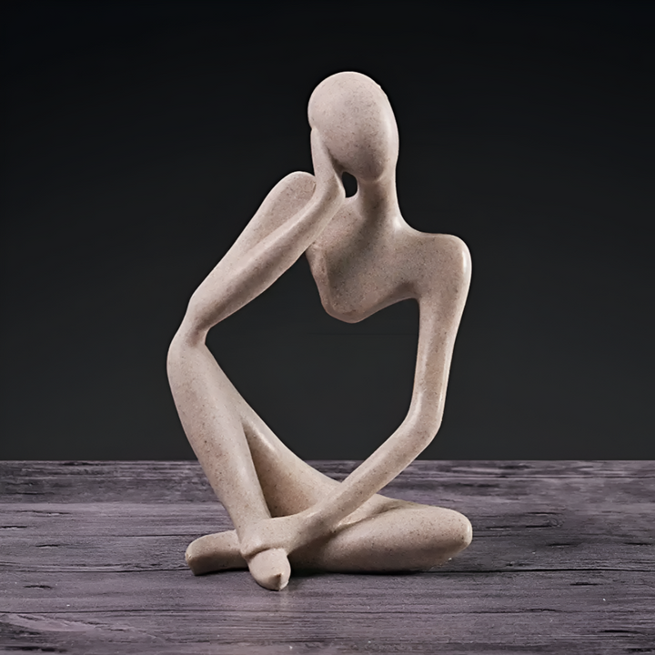 Artistieke abstracte sculptuur 'De Denker', een uniek modern kunstwerk voor uw interieur.