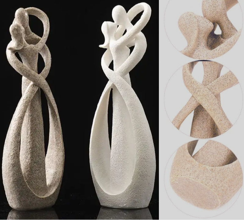 Stijlvol abstract liefdesbeeldje voor moderne woondecoratie. Brengt romantiek in elk interieur als kunststuk.