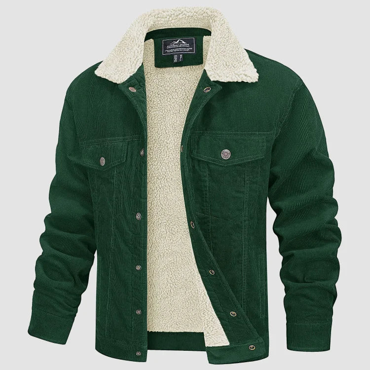 Groene heren winterjas voor koude winterdagen