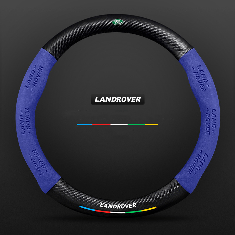 Stuurwielhoes van leer en carbonlook, ademend en antislip.