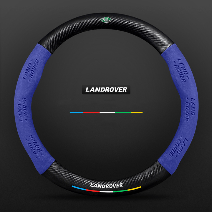 Stuurwielhoes van leer en carbonlook, ademend en antislip.