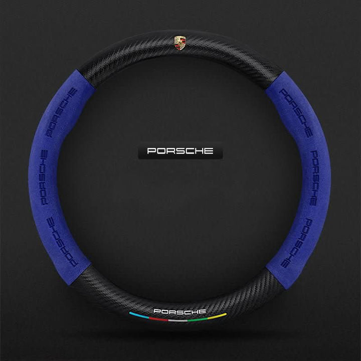 Antislip stuurwielbescherming, ademend en met carbonlook.