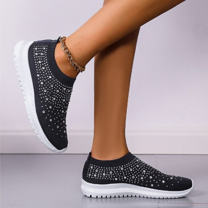 Witte FreshSneaks dames sneakers met ademend mesh en stevige zool voor ondersteuning.