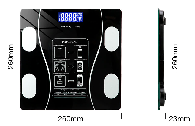 Digitale bluetooth weegschaal voor fitness en gezondheidsmetingen