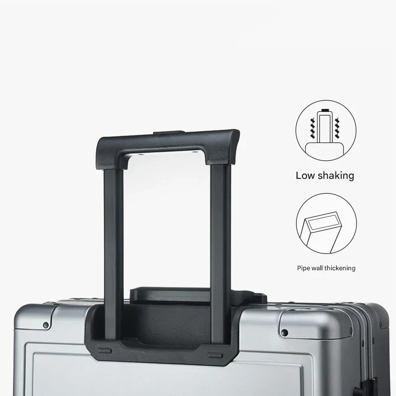 Moderne aluminium reiskoffer Pristina: Perfecte bagage voor zowel korte trips als lange zakenreizen, zeer duurzaam.