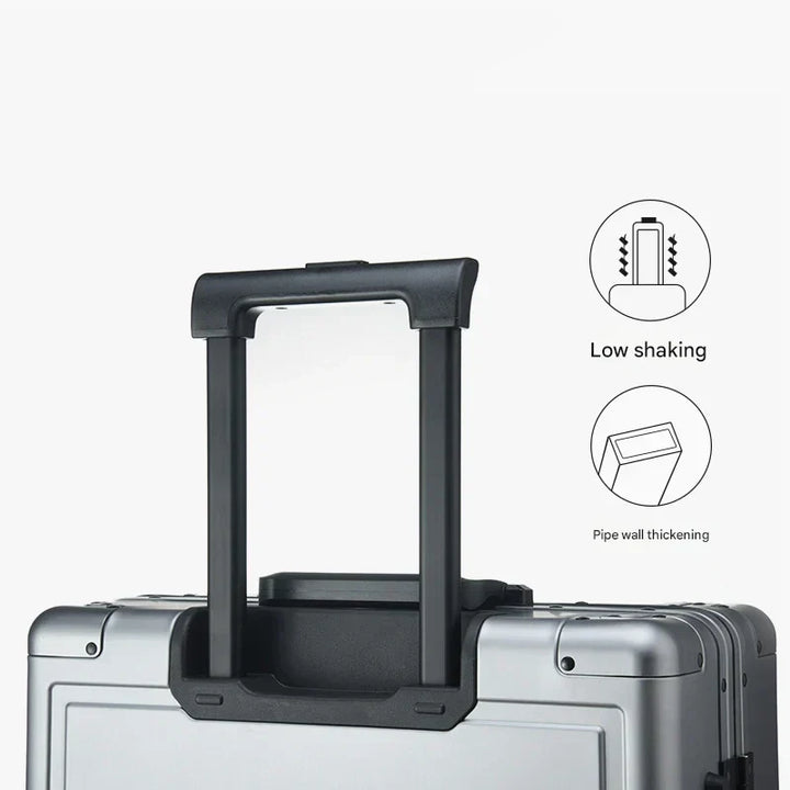 Moderne aluminium reiskoffer Pristina: Perfecte bagage voor zowel korte trips als lange zakenreizen, zeer duurzaam.