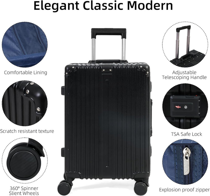 Compacte, ruime reiskoffer met stille wielen en TSA-slot, perfect als handbagage voor korte trips.