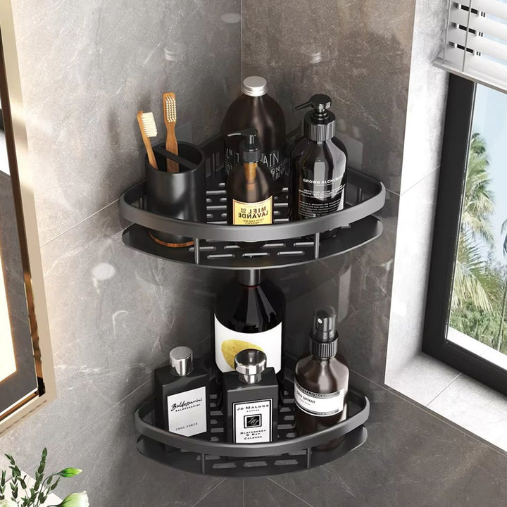 Eenvoudig te monteren zelfklevende doucheplank van aluminium, geen boren nodig. Perfect badkameraccessoire.
