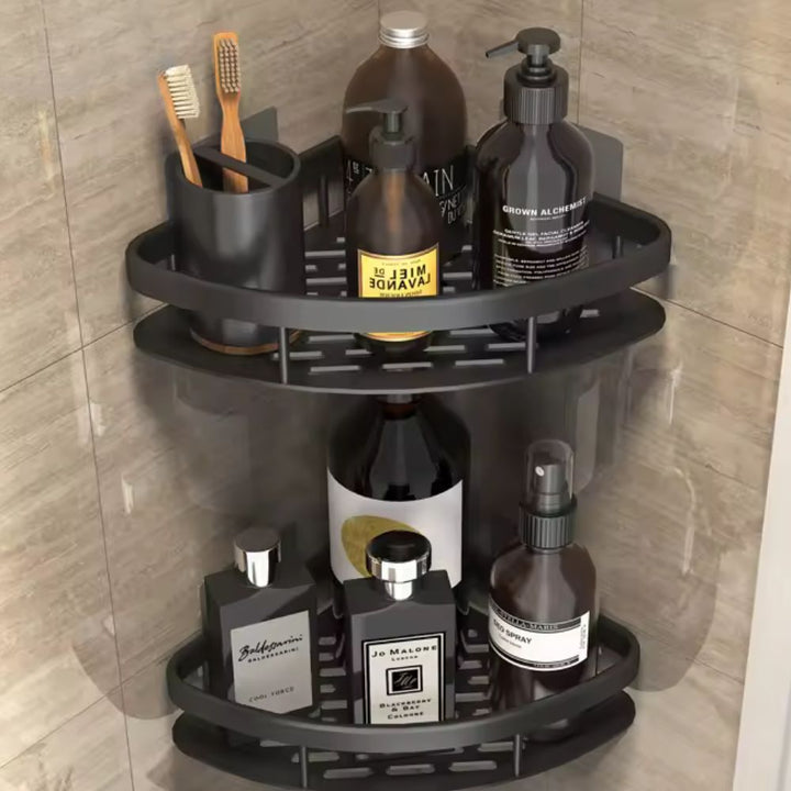 Roestvrij aluminium doucheplank. Zelfklevend en duurzaam opbergrek voor een nette en moderne badkamer.