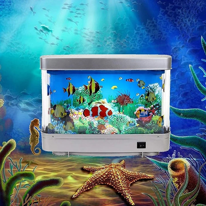 Aquarium LED lamp met kleurrijke clownfish verlichting voor een betoverende onderwaterwereld sfeer thuis.