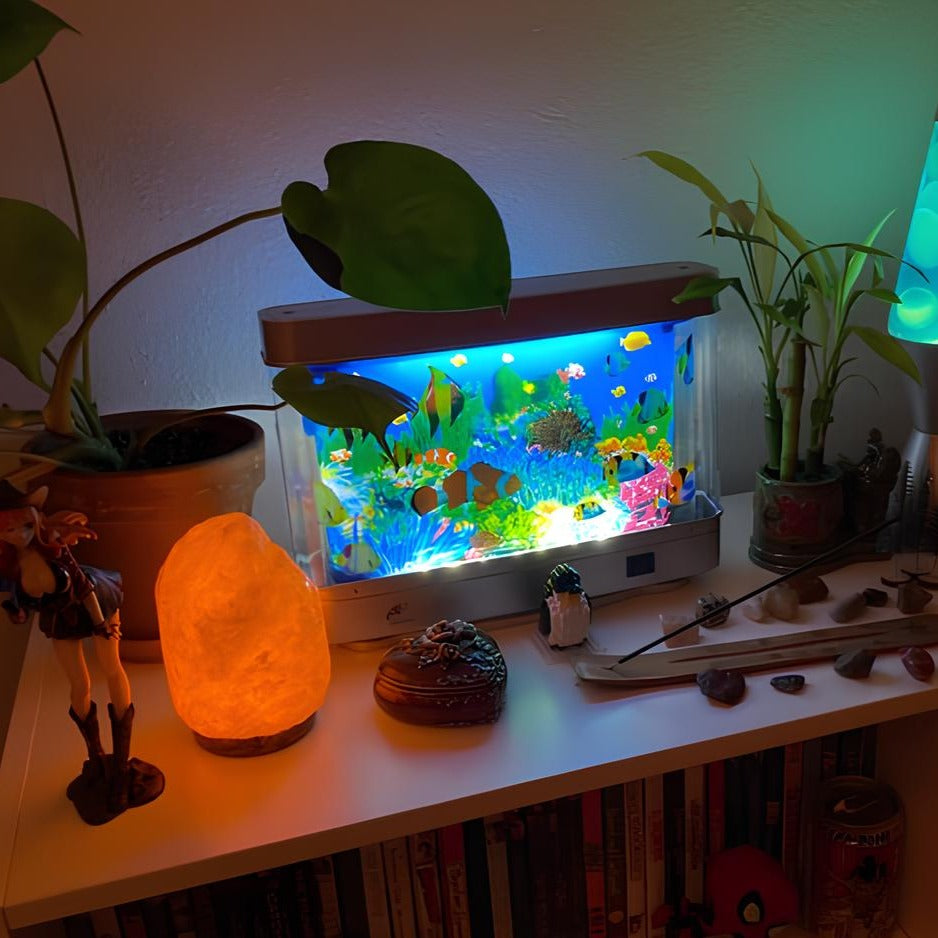 Decoratieve aquariumlamp met LED clownfish voor een rustgevende en sfeervolle verlichting in uw thuis onderwaterwereld.
