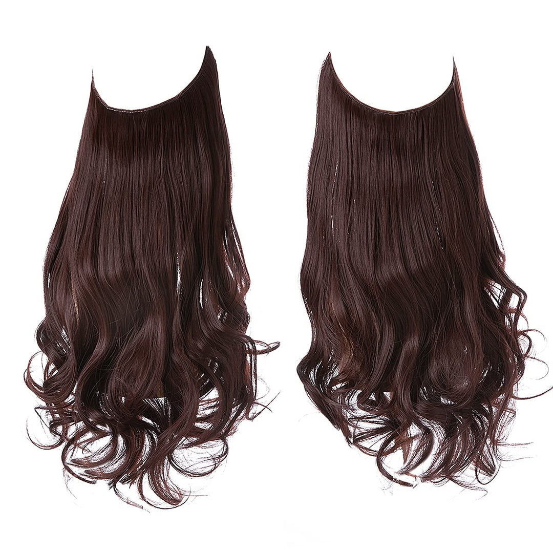 Dames haarextensies 40cm, synthetisch blond, onzichtbaar voor een frisse look.