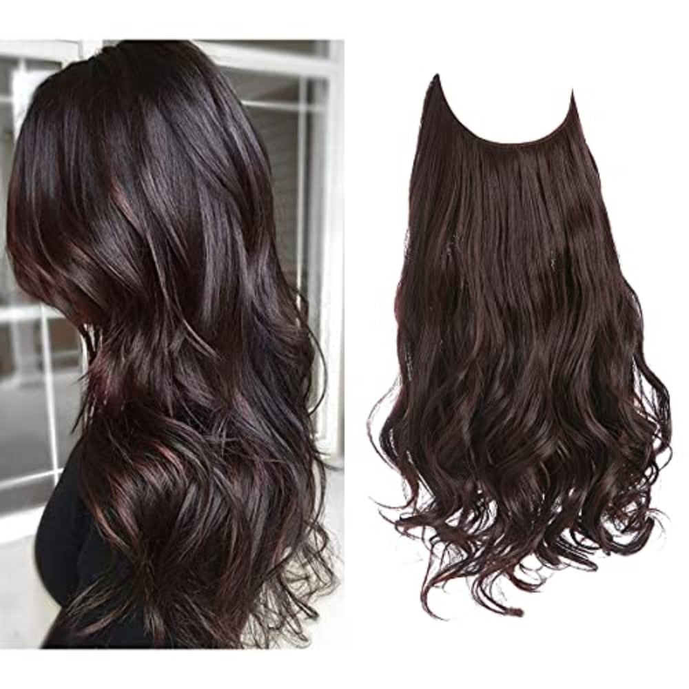 Bruine onzichtbare 40cm hairextensions, geeft volheid en extra lengte aan je haar.