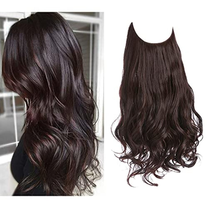 Bruine onzichtbare 40cm hairextensions, geeft volheid en extra lengte aan je haar.