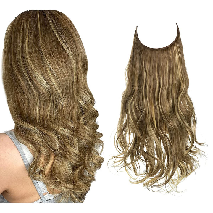 Rode onzichtbare 40cm synthetische extensions, voor een opvallende en volle haarstijl.