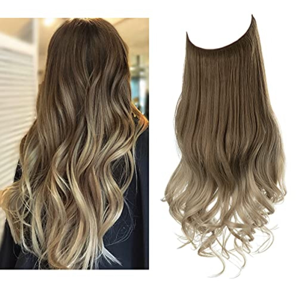 Blonde onzichtbare hairextensions 40cm voor dames, voor extra volume en lengte.