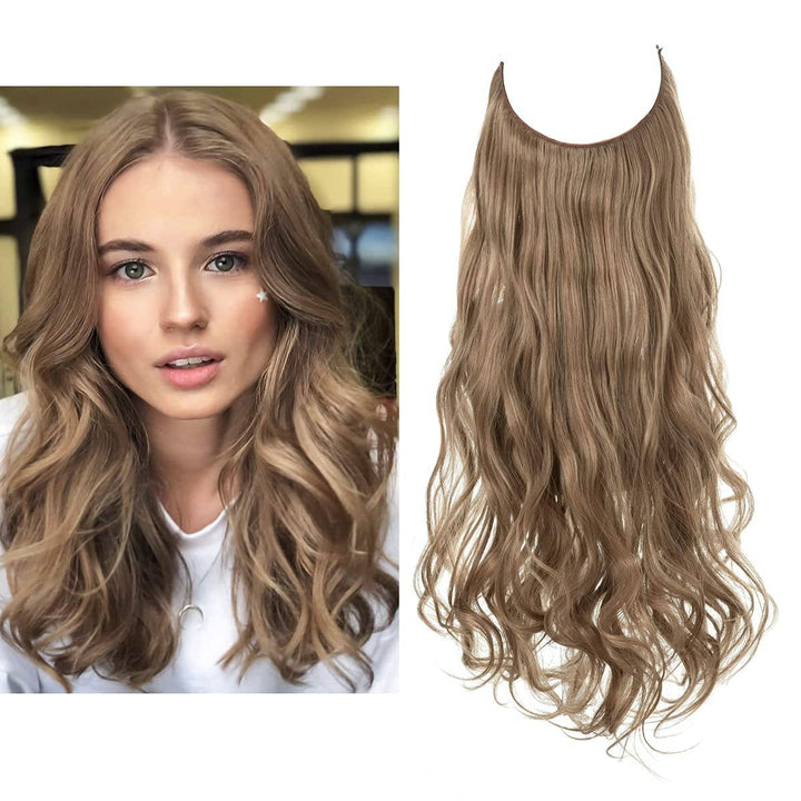 Zwarte 40cm synthetische onzichtbare extensions, voor een elegante en volle coupe.