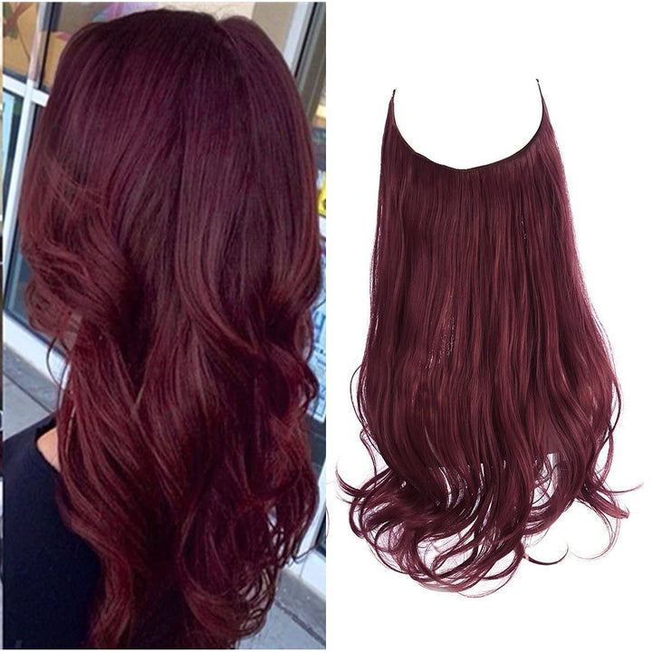Rode onzichtbare hairextensions 40cm voor dames, voor een opvallende look.