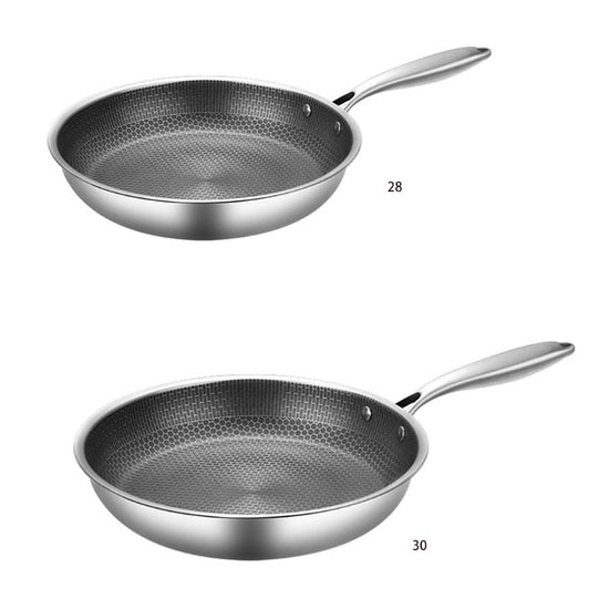 Aurora Wonen Universele RVS Koekenpan met Anti-aanbaklaag, perfect voor professioneel en thuis koken.