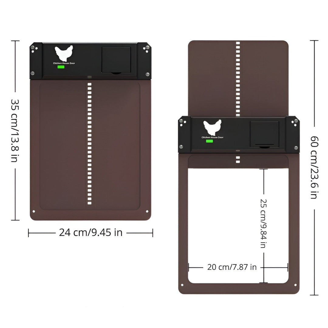 Automatisch kippenluik, ontworpen voor optimale veiligheid en comfort van pluimvee.